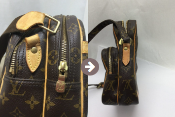 ルイヴィトンバッグの根革の修理